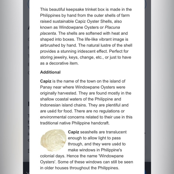 Capiz Shell Trinket Box, 3", Snowman, Hand Painted - Picture 9 of 9